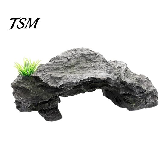 Aquarium Artificial Rock Cave Turtle Basking Platform, Reptiles Dock, Baby Tortoise Climbing Reptile Tank Habitat Ramp, Realistic Stone Hideout