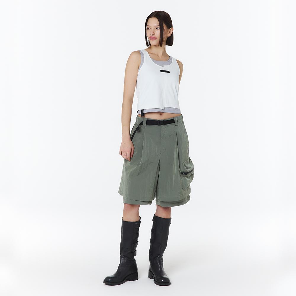 OFFROAD Unisex Stand Collar Vest Set-Up Pants (Ash Olive)_5Ld1713