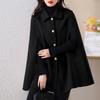 Новое пальто-кейп с лацканами из шерсти с металлическими пуговицами - YJ2237