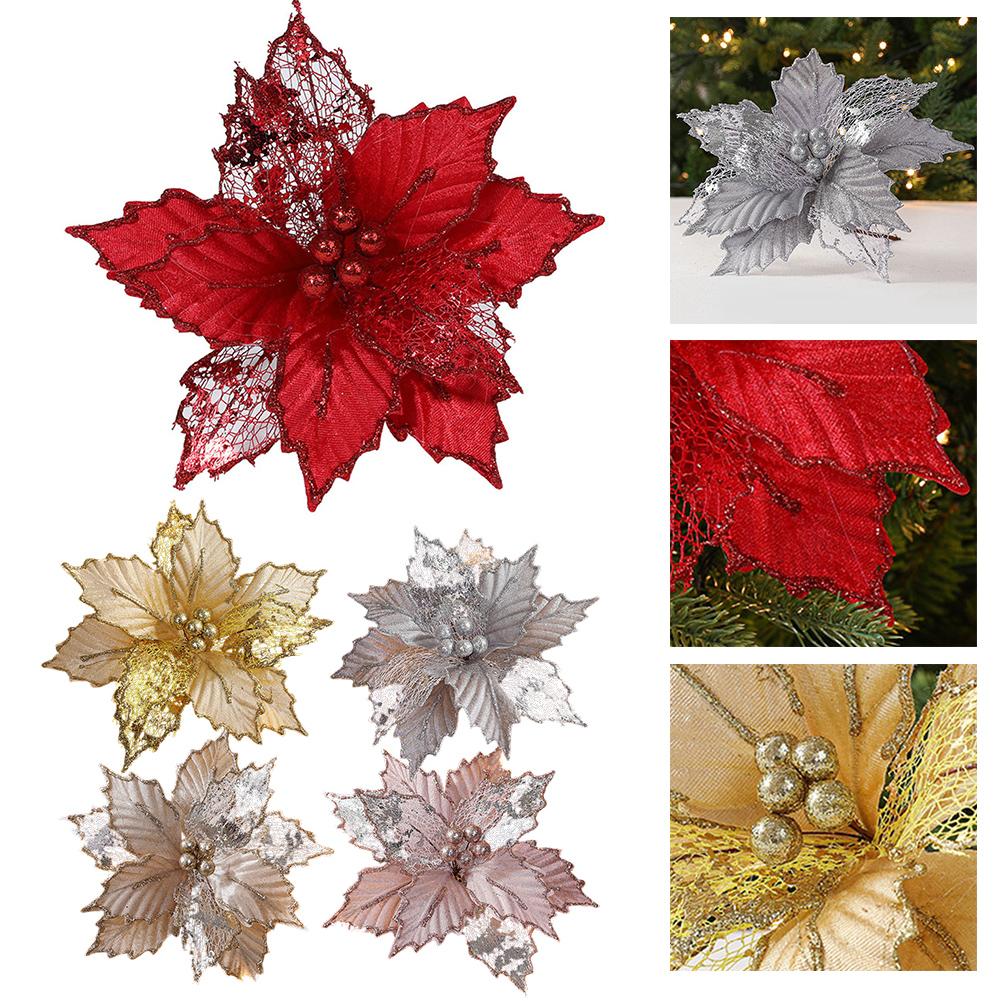 Maple Leaf Decorations Simulated Christmas Flower Fabric Material