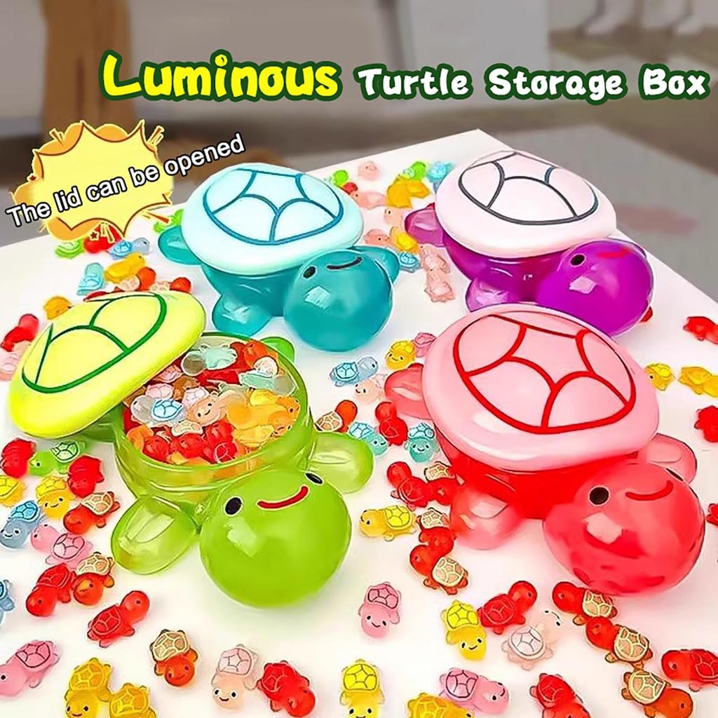 Luminescent Turtle Box For Storing Toys Home Decor, Resin Craft Turtle Figurines That Glow Storage Ornament