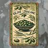 2D Flat, 2D Wall Art- Tuscan Olive Style Painting- Retro Metal Tin Picture, Art Decoration, Easy Installation, 19.81x29.97cm, In