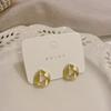 Women's High-End Plain Hoop Earrings: Light Luxury Ear Drops & Studs, Niche Design for Autumn/Winter.