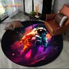 Ковер-круг мультяшный космонавт Вселенная 3D Космос для гостиной спальни детской комнаты, коврик для питомцев нескользящий
