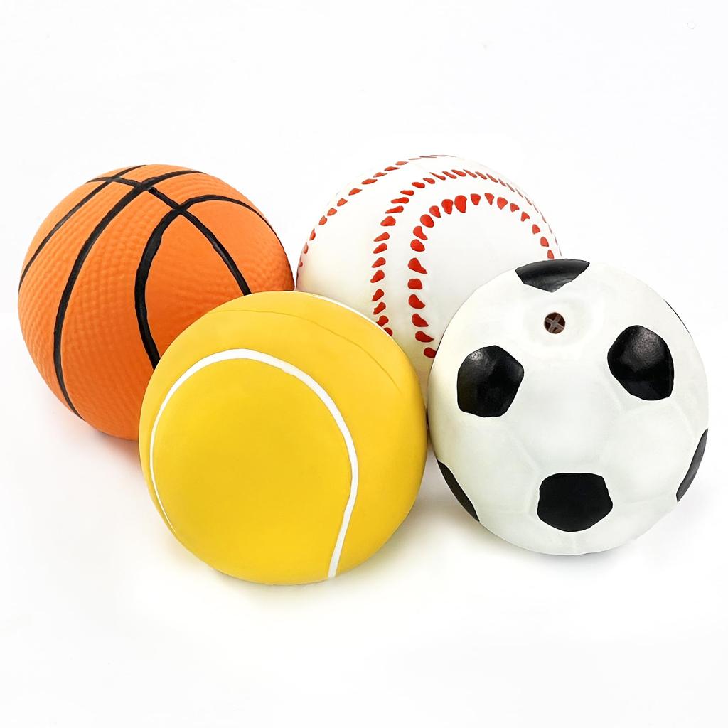 Chiwava 4pcs 6cm Squeaky Latex Dog Toy Ball Toy Suitable for Small Dogs and Puppies