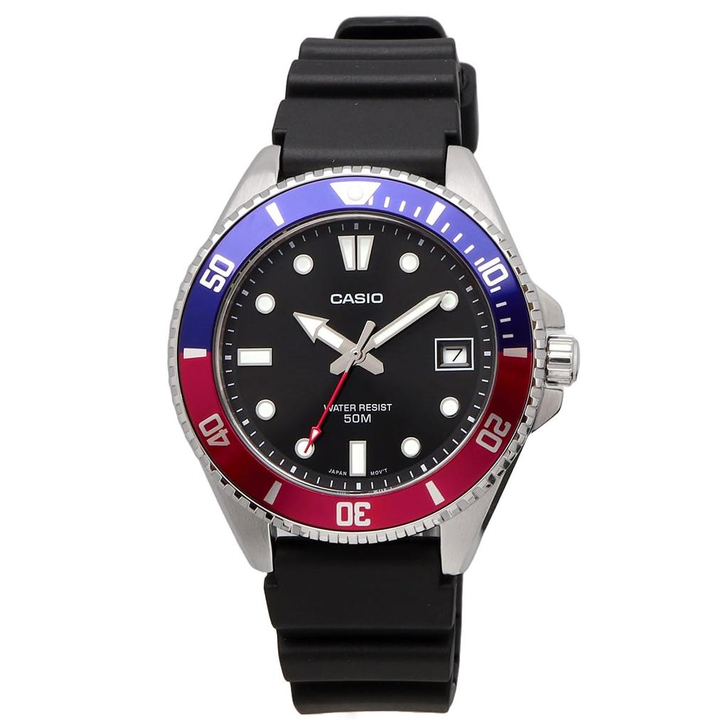 Casio Standard Analog Watch Boys Girls Blue X Red Bezel Urethane Band Overseas Model [Casio] MDV-10-1A2V Women's [Item]