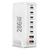 Многопортовая зарядная станция с выходной мощностью 286 Вт, 6 USB C и 2 USB-слота, настольный держатель-подставка для зарядки планшетов и телефонов