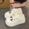 Platform Canvas Shoes Women's New Spring and Autumn Season White Shoes Board Shoes Design Sense Niche, Light and Breathable