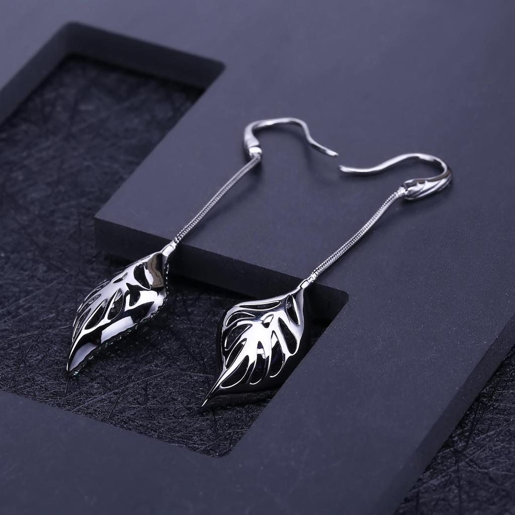 Итальянское мастерство, оригинальные дизайнерские серьги, длинные ювелирные аксессуары, серебряные серьги 925 пробы с натуральным аметистом, серьги