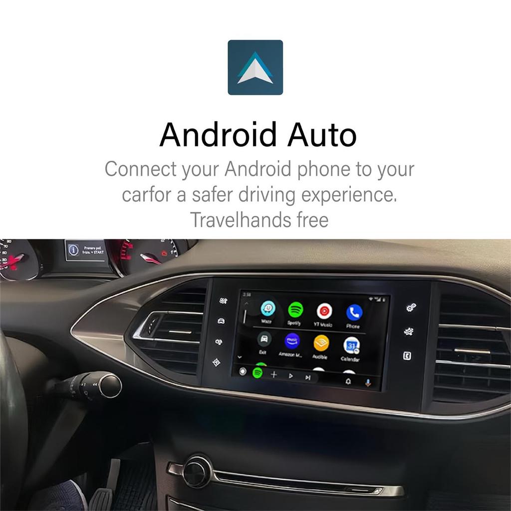 Sinairyu Беспроводной автомобильный комплект CarPlay Android, совместимый с Peugeot 208 308 408 508, модуль SMEG MRN Mirror Link