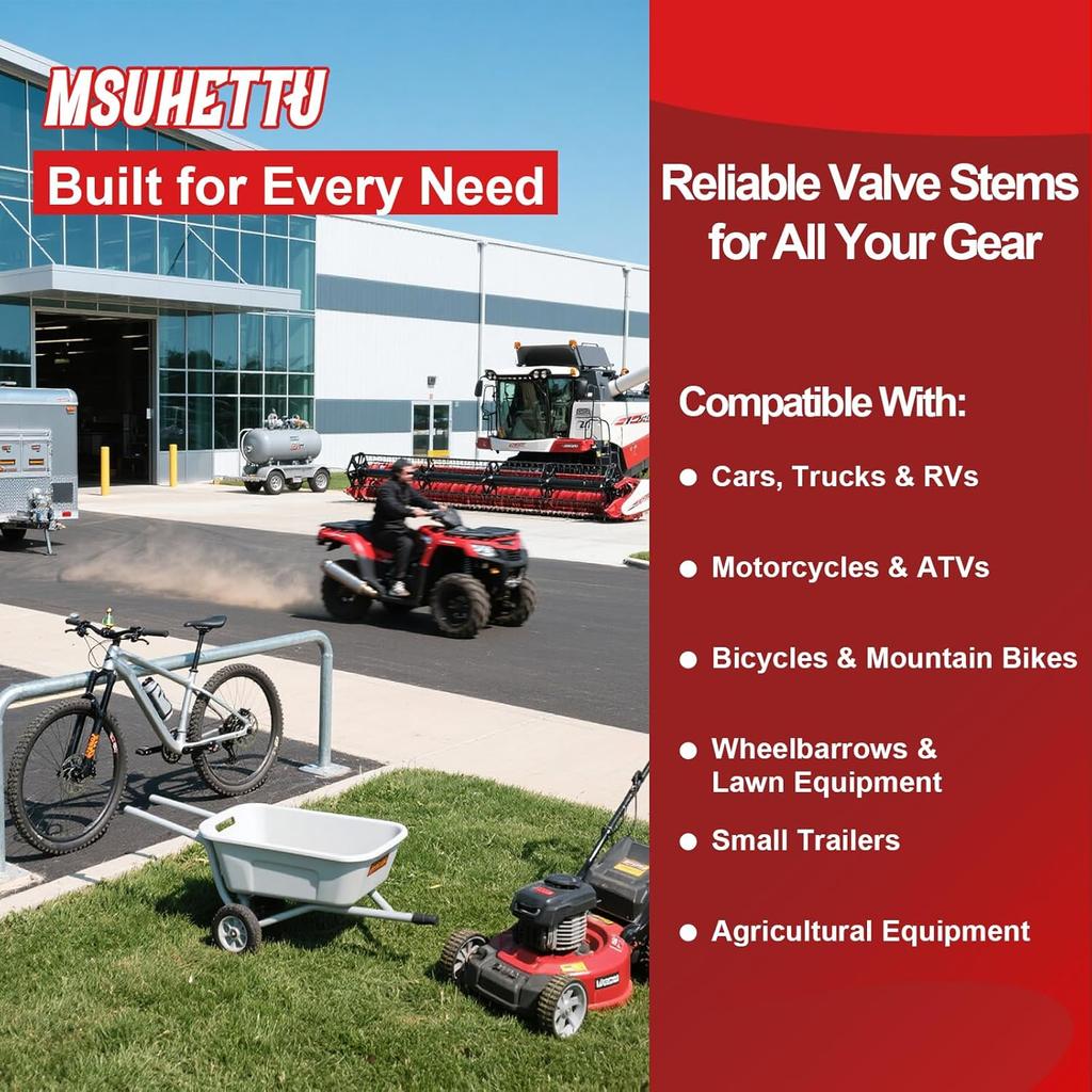 Вентиль TR416, 4 шт., Премиальные металлические вентили для бескамерных шин, Подходят для отверстий в диске 0,453" и 0,625", Серебристый