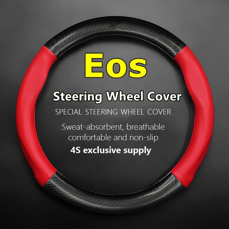 No Smell Thin For VW Volkswagen Eos Steering Wheel Cover Genuine Leather Carbon Fiber 2.0TSI 6MT DSG 2008 2010