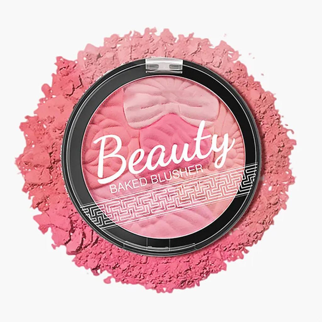Women's Five-Color Shimmer Contouring Blush Palette, Long-Lasting Embossed Powder Compact for Cheeks