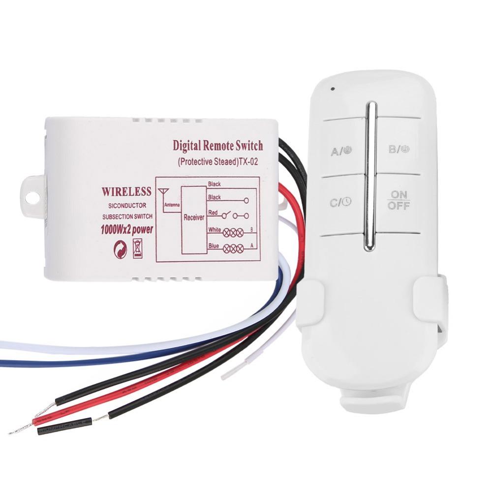 ON/OFF Remote Control Switch 1/2/3/4 Ways Digital Control Selector Receiver Switch Exhaust Fans