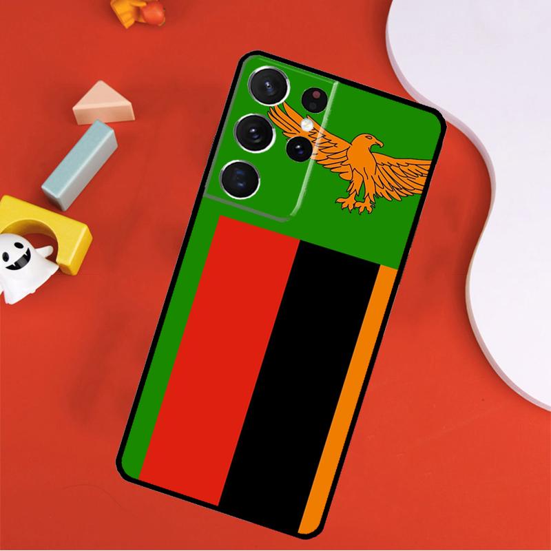 Zambia Flag Phone Case For Samsung Galaxy S25 Ultra S9 S10 S20 S21 FE S22 S23 S24 Plus S24 Ultra Cover