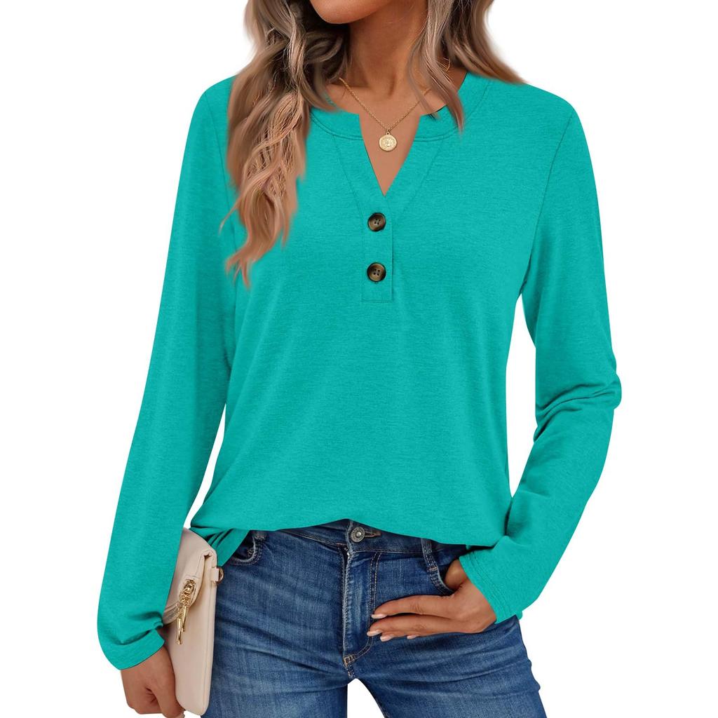 Women's Solid Color Long Sleeve Shirts Elegant Casual Tops Trendy Shirts Tops