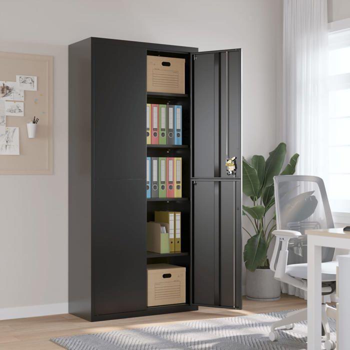 VidaXL Black Filing Cabinet 90x40x200 Cm Steel 339762