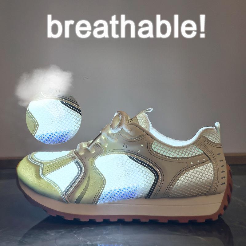 Новые женские летние туфли для папы, студенческие спортивные кроссовки для бега, повседневные кроссовки из дышащей сетки