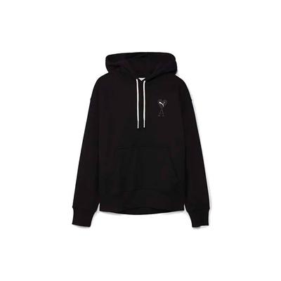 Puma X Ami Collaboration Casual Sports Logo Сплошной цвет с капюшоном Мужские топы Черный 534069-01