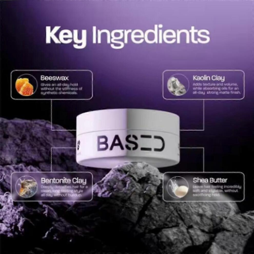 Based Bodyworks Hair Clay | High Hold Low Shine | Matte Finish | Simple