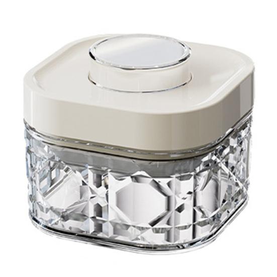 Vintage Airtight Storage Jar Clear Plastic Food Container with Pop Lid Stackable One Button Opening Kitchen Storage Organizer for Cereal