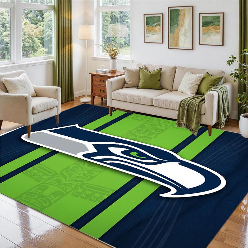 Seattle Seahawks Design Crystal Velvet Rug Soft Decorative Mat for Bedroom Entrance