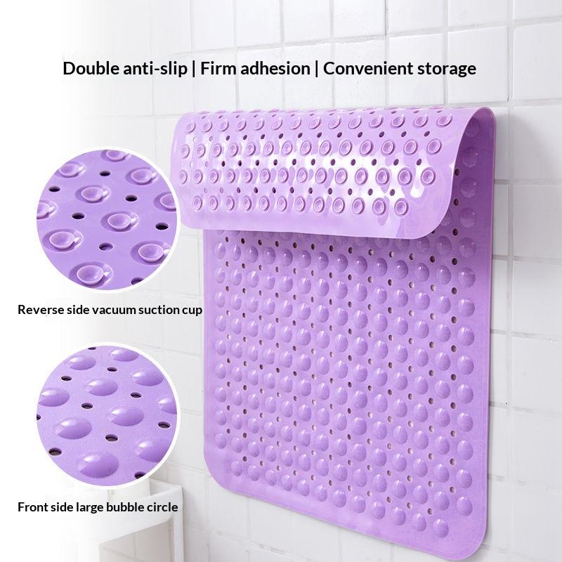 Thickened Extra Large Non Slip Bath Mat With Strong Suction Cups Drain Holes Perfect For Home Bathroom Shower Tub Use