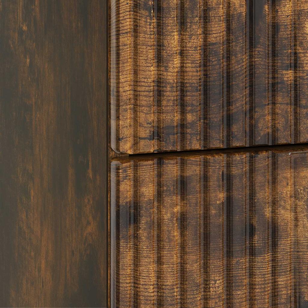Nightstand Smoked Oak 43 x 41 x 66.5 cm Particleboard