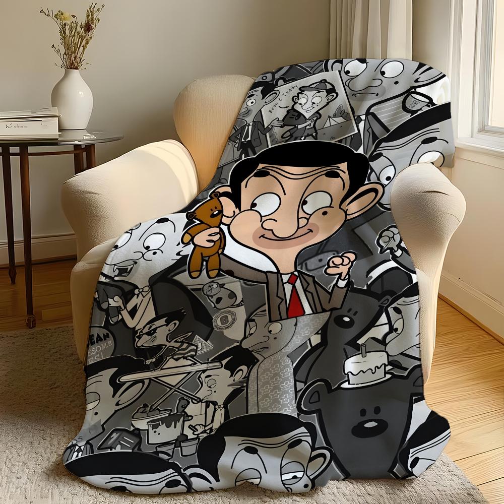 Comedy M-Mr Bean Throw Flannel Throw Blanket,Bed Home Office Nap Blanket Travel,Camping,Picnic Blanket Soft Decor