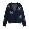 Chuyu Women's Retro V-Neck Knitted Cardigan