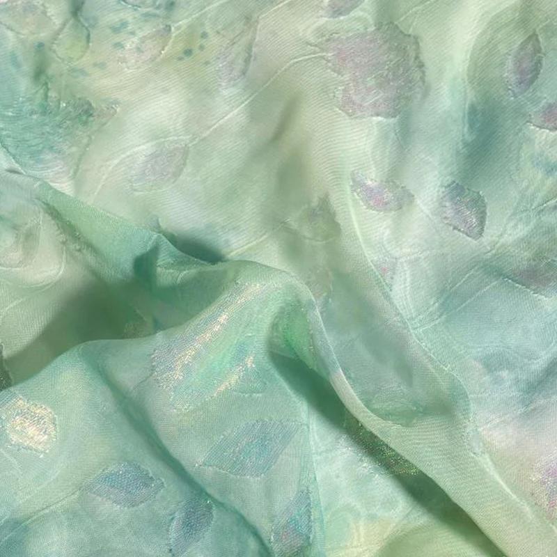 Шифоновая ткань с принтом роз Ретро женское платье Рубашка DIY Шитье Цветная жаккардовая ткань Ткани для платья Лолиты для шитья Тюлевая ткань