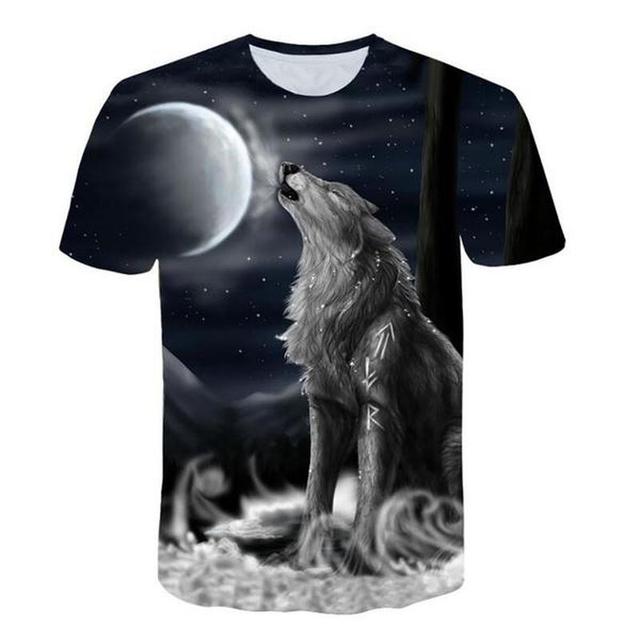 Футболки с 3D принтом волка для мужчин и женщин, летние индивидуальные крутые футболки с графическим принтом, футболка унисекс с коротким рукавом, большие размеры