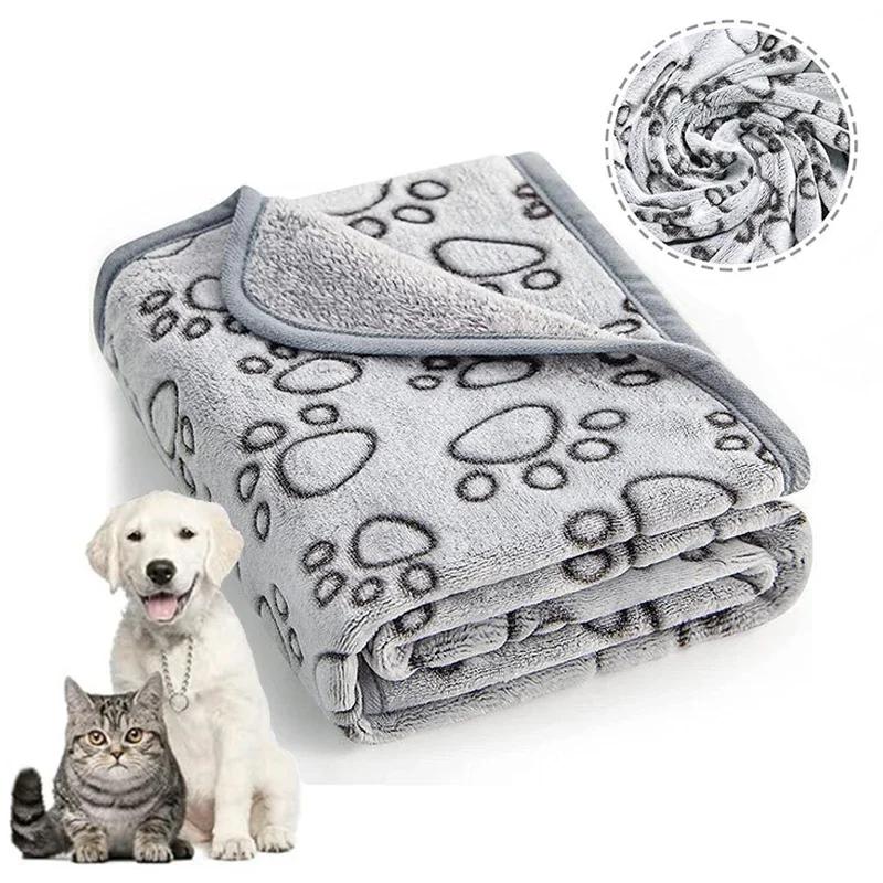Ultra Soft Fluffy High Quality Pet Blanket Cute Cartoon Pattern Pet Mat Warm and Comfortable Blanket for Cat Dogs Cat Bath Towel