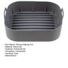 Silicone Air Fryer Baking Pan with Handles Non-Stick Reusable Square Airfryer Liners Basket for 4-6 QT Air Fryer Accessories for Even Heating