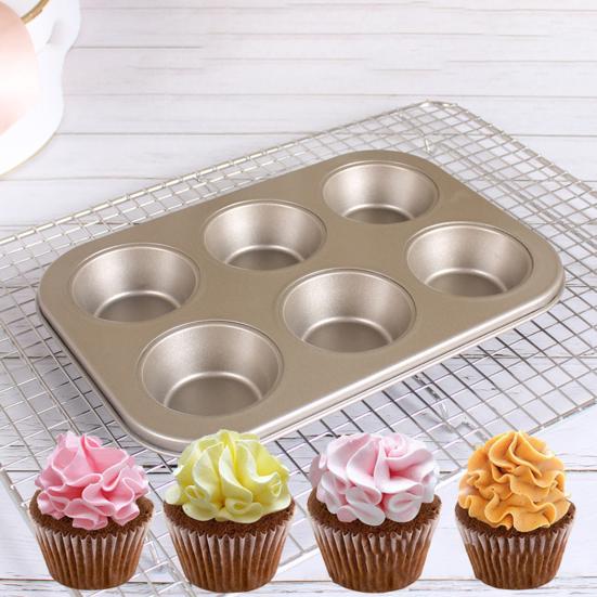 Cupcake Pan 6/12 Cavity Reusable Non-stick Bakeware Carbon Steel Kitchen Biscuit Muffin Tray Mold Pan Bakery Supplies