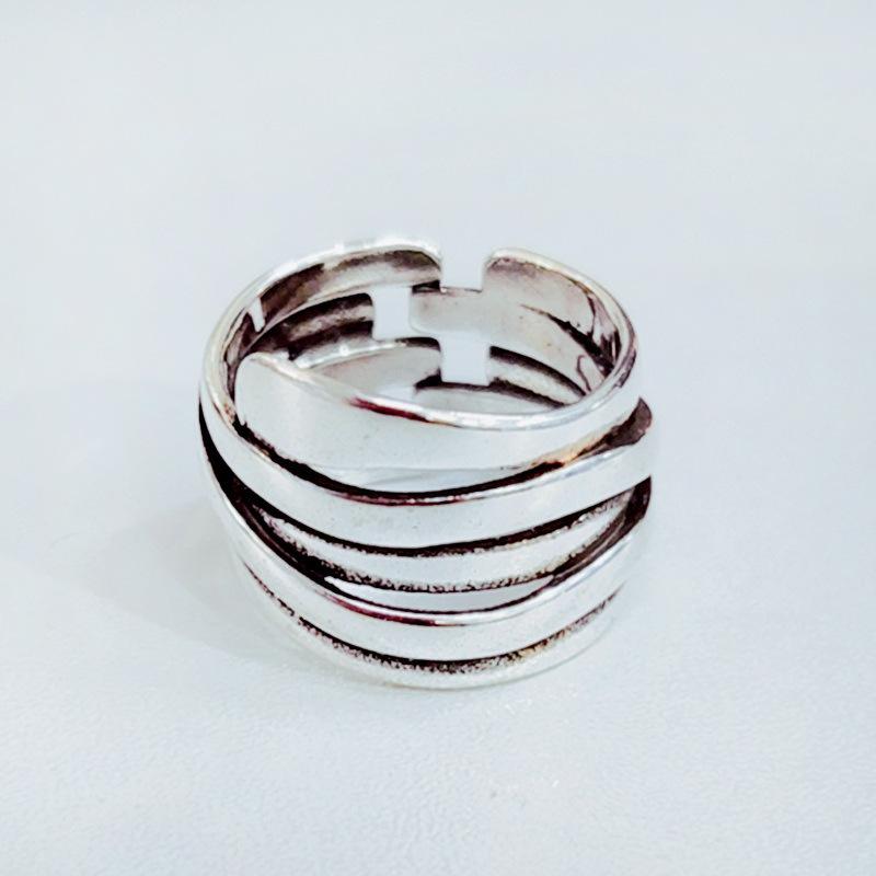 ANEMJERY простое многослойное кольцо с гладкой поверхностью для женщин, модное универсальное индивидуальное ювелирное украшение для вечеринки, аксессуар