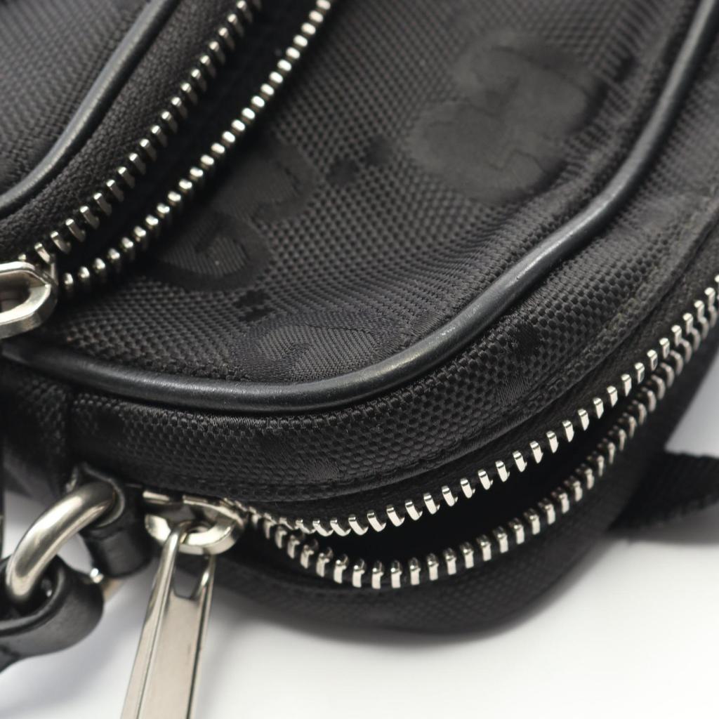Used GUCCI Off the grid Shoulder Bag 643882 leather Nylon canvas Black Used Women
