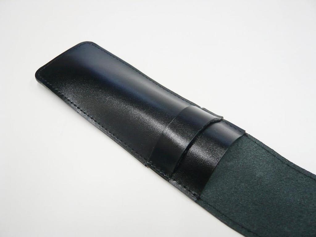 Тонкий пенал из коровьей кожи черный Металлическая указка и тонкая вращающаяся шариковая ручка в наборе черный ASB-701S-PD04-B