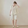 Lunaluz Women Cotton Short SleeVe V Neck Two Piece Pajamas