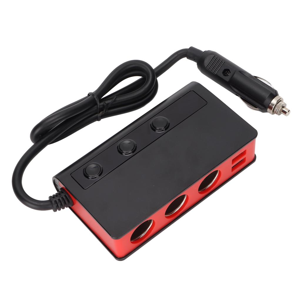 TR24 Разветвитель прикуривателя на 3 гнезда 180 Вт Быстрая зарядка USB Автомобильный разветвитель прикуривателя для мобильных устройств