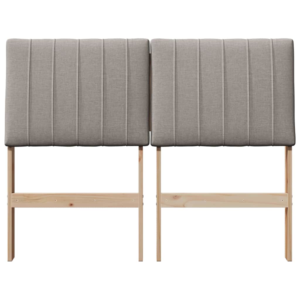 Upholstered Headboard Taupe 120 cm Solid Pine Wood