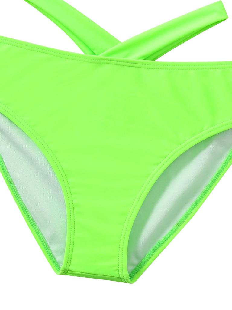 Новый женский сексуальный купальник бикини сплошного цвета 2024 года