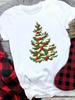 (Asian Size) Tree Sweet 90s Merry Christmas Tee Top Festival   New Year Holiday Casual  Lady Short Sleeve Fashion Women Print Graphic T-shirts