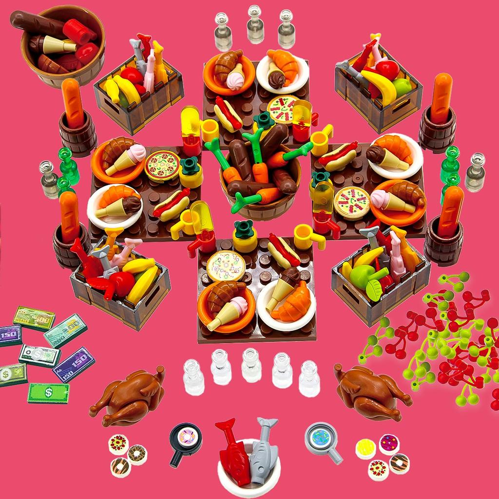 Набор строительных блоков Creative City Food, совместимый с основными брендами, идеально подходит для детских вечеринок и развивающих игрушек, пиццы,