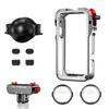 Металлическая клетка Flymile для аксессуаров Insta360 X6 Алюминиевый сплав Защитный чехол Серебристо-белая Рамка-клетка для камеры с крышкой для объектива