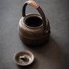 Japanese Handmade Coarse Pottery Teapot – 450ML Retro Ceramic Kettle with Handle for Kung Fu Tea