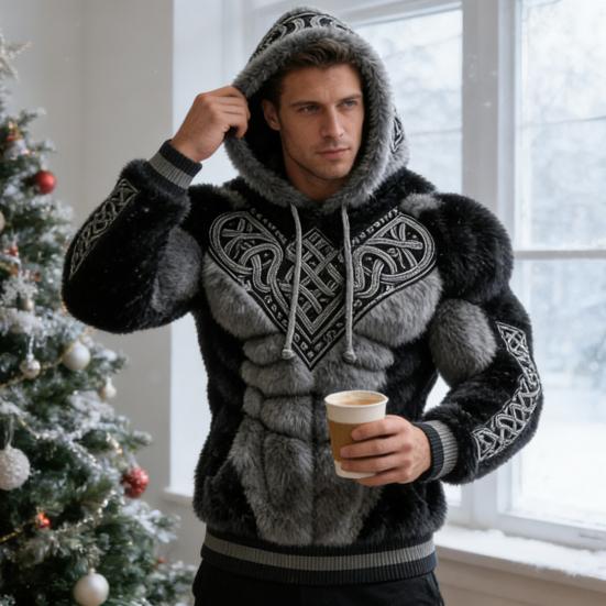 Мужская толстовка с капюшоном на шнурке с длинным рукавом, толстовка с 3D-цифровой печатью, уличный стиль, повседневная одежда для спортзала