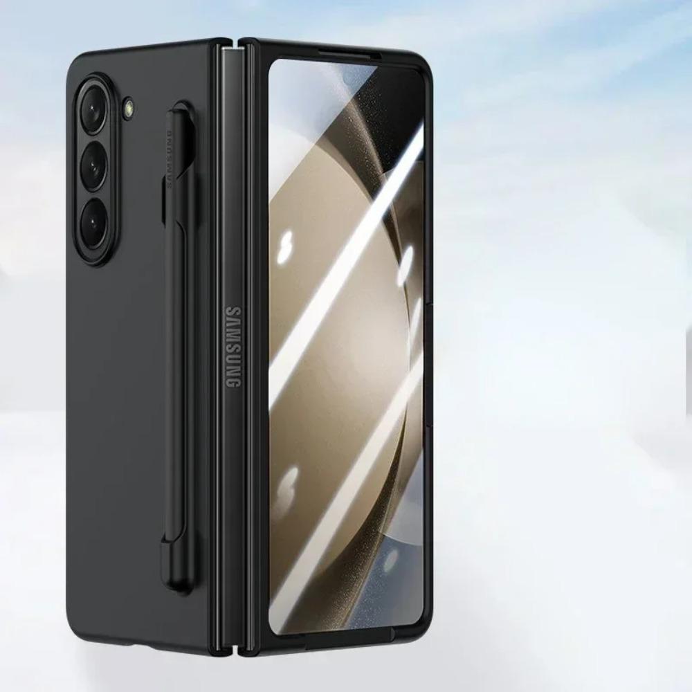 Ultra Thin Matte Solid Color with S Pen Holder Phone Case for Samsung Galaxy Z Fold 7 6 5 Slim Screen Shockproof Protect Cover