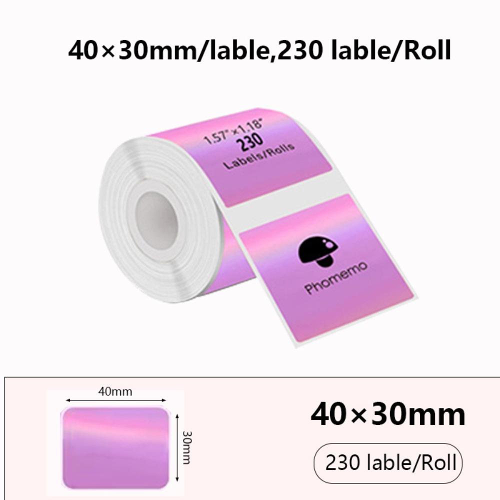 230pcs Portable Thermal Laser Label Paper 40x30 mm Waterproof Rectangular Label Self Adhesive Tear-resistant Printer Paper