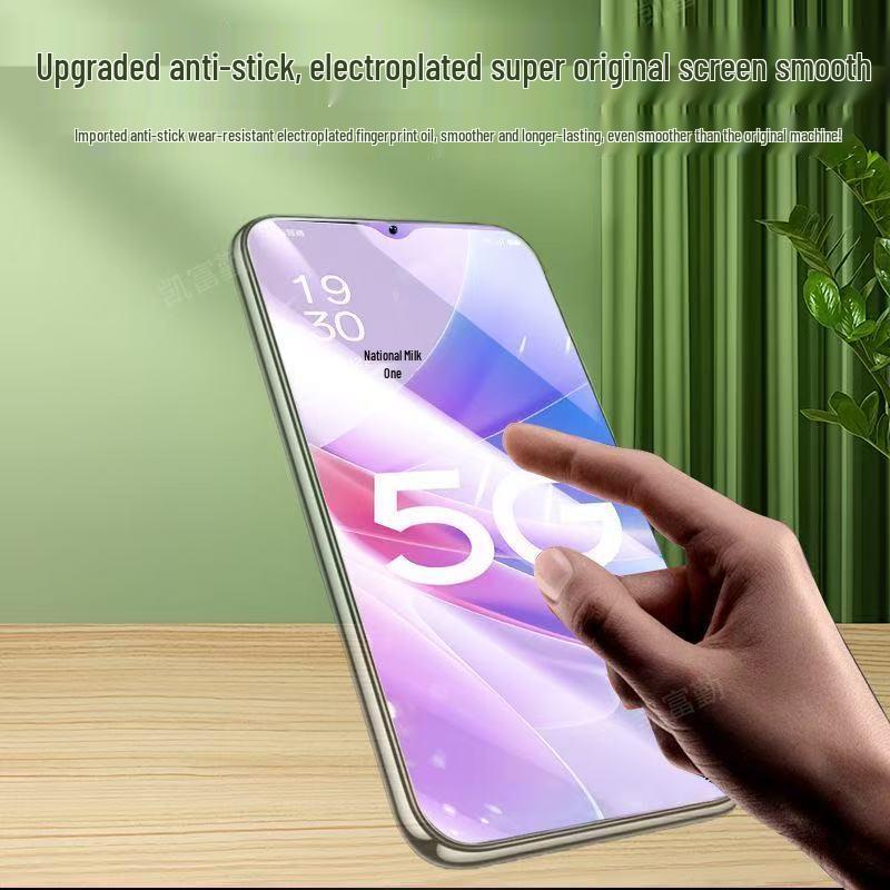 Закаленное защитное стекло OPPO A58/A58X/A59/A60 от синего света без белых краев.